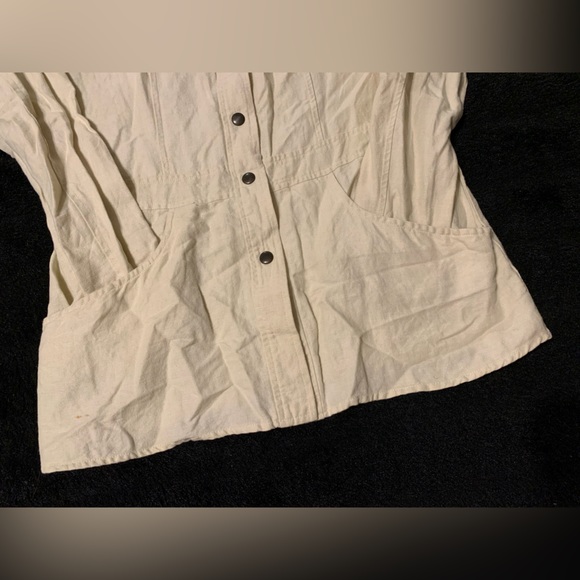 Vintage Compagnie Internationale EXPRESS Women’s Khaki S Full Button Blazer NWOT - Picture 2 of 13